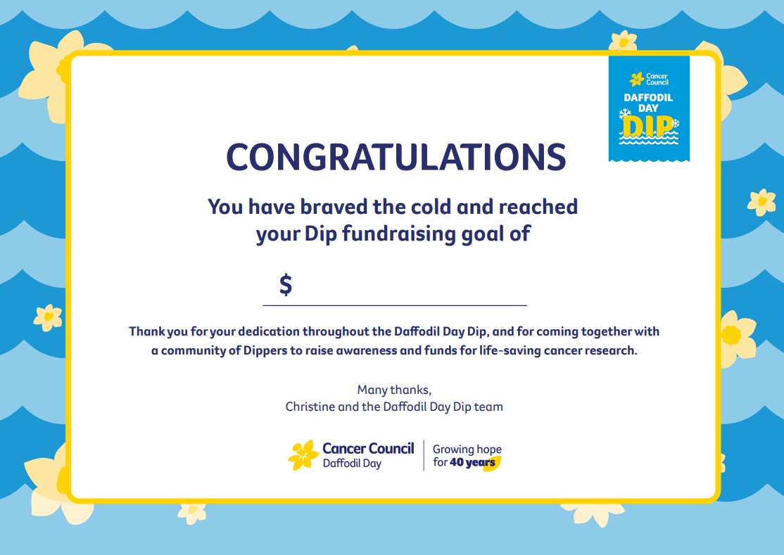 Daffodil Day Dip - Certificate - 2026