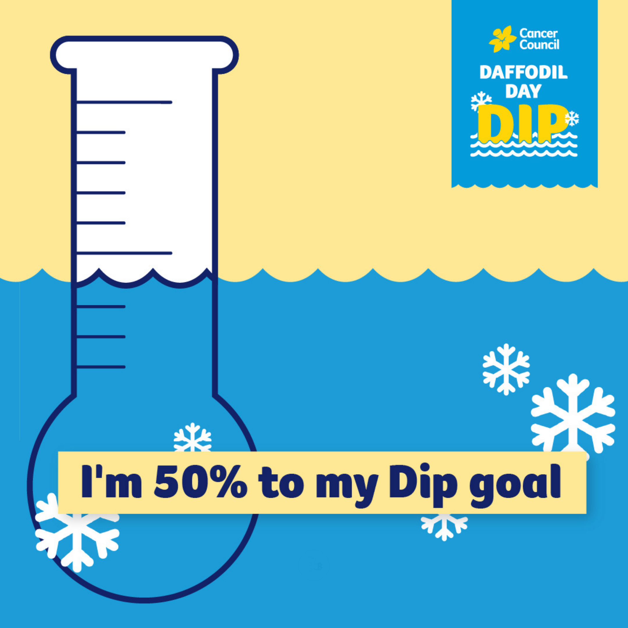 Daffodil Day Dip - Social Media Tile - 50% To My Goal - 2026