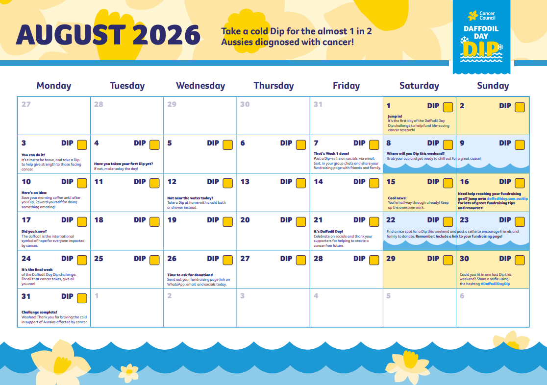 Daffodil Dip Calendar - 2026
