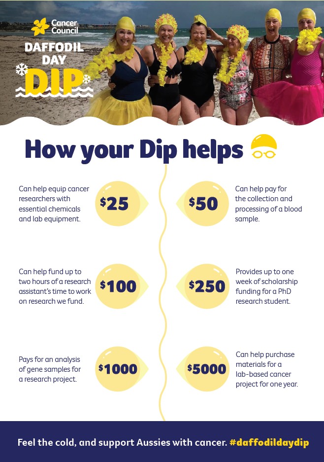 Daffodil Day Dip - How your did helps flyer