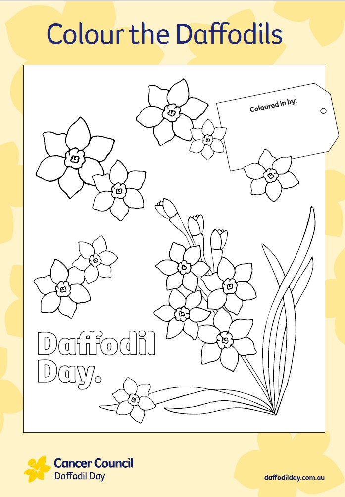 Daffodil Day Colouring Sheet
