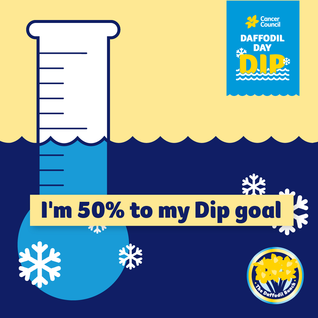 Daffodil Day Dip - Social Media Tile - 50% To My Goal V2 - 2026