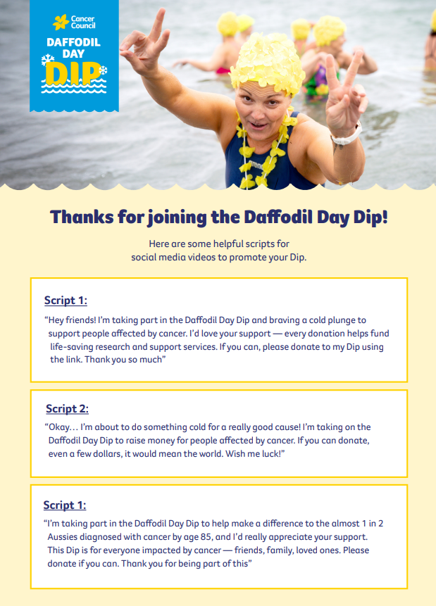 Daffodil Day Dip - Video Script - 2026