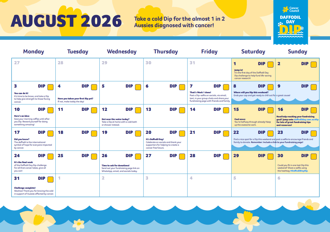 Daffodil Dip Calendar - 2026